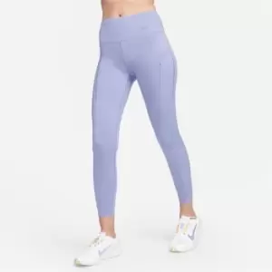 Image of Nike Dri-FIT Go Womens Firm-Support Mid-Rise 7/8 Leggings with Pockets - Purple