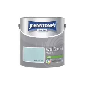 Image of Johnstone's - Interior Wall & Ceiling Paint Silk New Duck Egg 2.5ltr - New Duck Egg