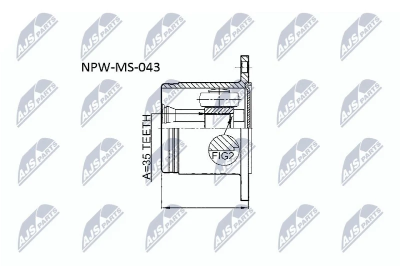 Image of NTY CV joint kit NTY NPW-MS-043