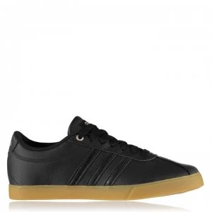 image of adidas Courtset Leather Ladies Trainers - Blk/Blk/Gum