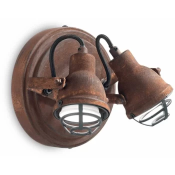 Image of Ideal Lux Bob - 2 Light Wall Light Weathered, GU10
