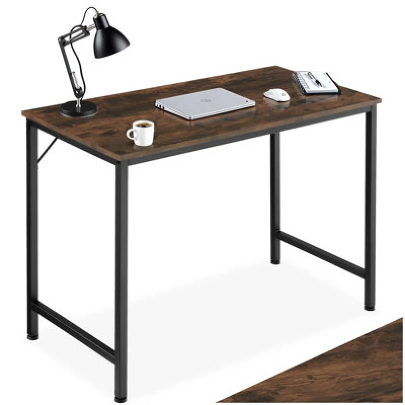 Image of Tectake Desk Jenkins - Computer, Writing, Study Table 100 Cm - Industrial Wood Dark, Rustic