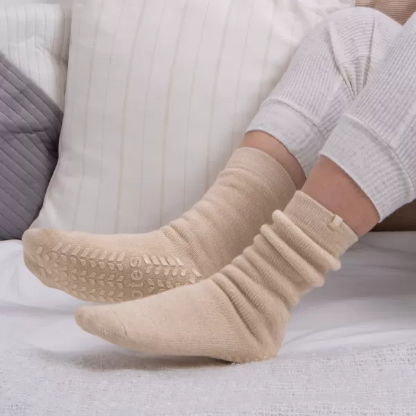 image of totes Thermal Brushed Original Slipper Socks Oatmeal