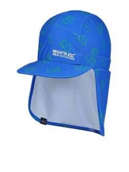 image of Regatta Peppa Pig Sunshade Neck Protect Cap - Blue, Size 4-6 Years