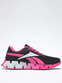 image of Reebok Zig Dynamica 2 Shoes, Black/Pink, Size 3 Older, Women