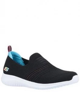 Image of Skechers Serene Aura Ultra Flex Slip On Pumps, Black, Size 8, Women