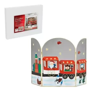 image of Christmas Workshop Santa/Snowman Train Fire Guard