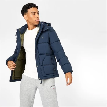 Image of Jack Wills Elswick Crepe Puffer Jacket - Navy