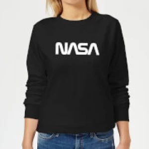 image of NASA Worm White Logotype Womens Sweatshirt - Black