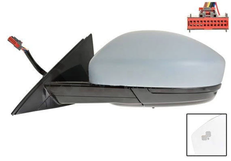 Image of ALKAR 9055054 Wing mirror Left, Electric, with Peripheral Lighting, primed Outside Mirror (50)
