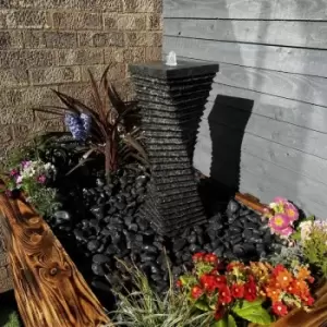 image of Tranquility Water Features - Granite Twist 60cm Solar Powered Water Feature