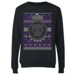 Image of Marvel Avengers Black Panther Womens Christmas Sweatshirt - Black