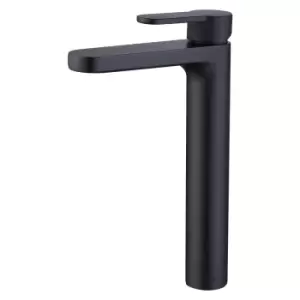 image of Tall Black Mono Basin Mixer Tap - Zorah