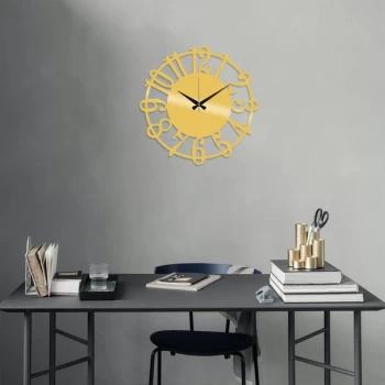 Metal Wall Clock 15 - Gold Gold Decorative Metal Wall Clock