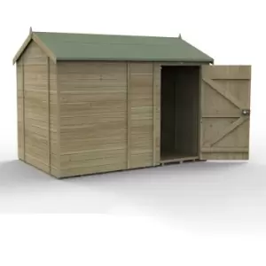 image of 10' x 6' Forest Timberdale 25yr Guarantee Tongue & Groove Pressure Treated Windowless Reverse Apex Shed (3.06m x 1.98m) - Natural Timber