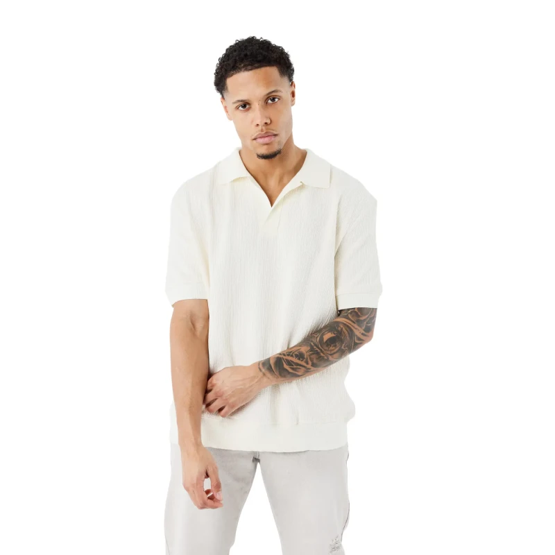 Image of Project X Paris Textured polo shirt Project X Paris Preppy Blanc Male 2XL