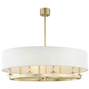 Image of Durham 8 Light Island Light Brass, Linen