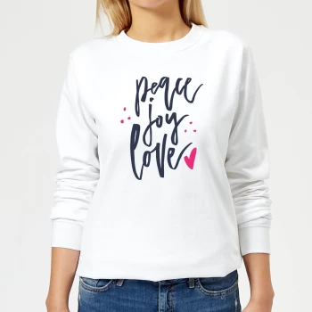 Image of Peace Joy Love Womens Sweatshirt - White - XL