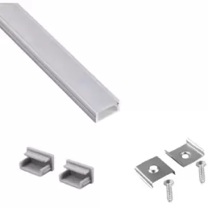 image of Aluminium Surface Profile 2M For LED Light Strip With Opal Cover - Colour Aluminium - Pack of 1