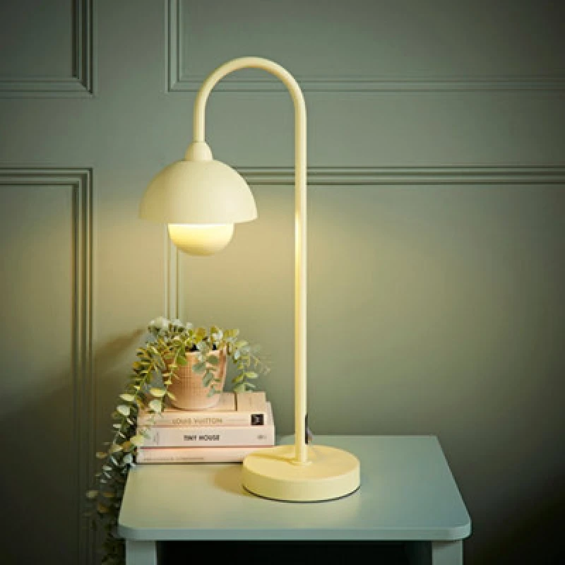 Image of ValueLights ValueLights Tilly Pastel Arched Dome Shade Metal Table Lamp with LED Bulb in Yellow Yellow One Size Unisex 5059406065873