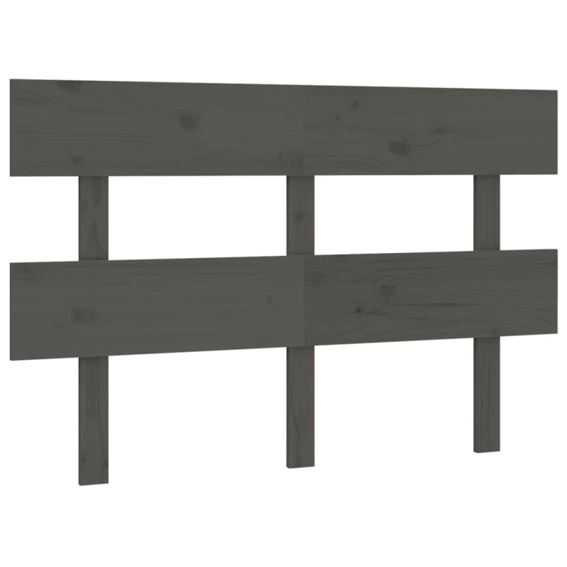 Image of Vidaxl Bed Headboard Grey 124X3X81cm Solid Wood Pine, Grey 819062
