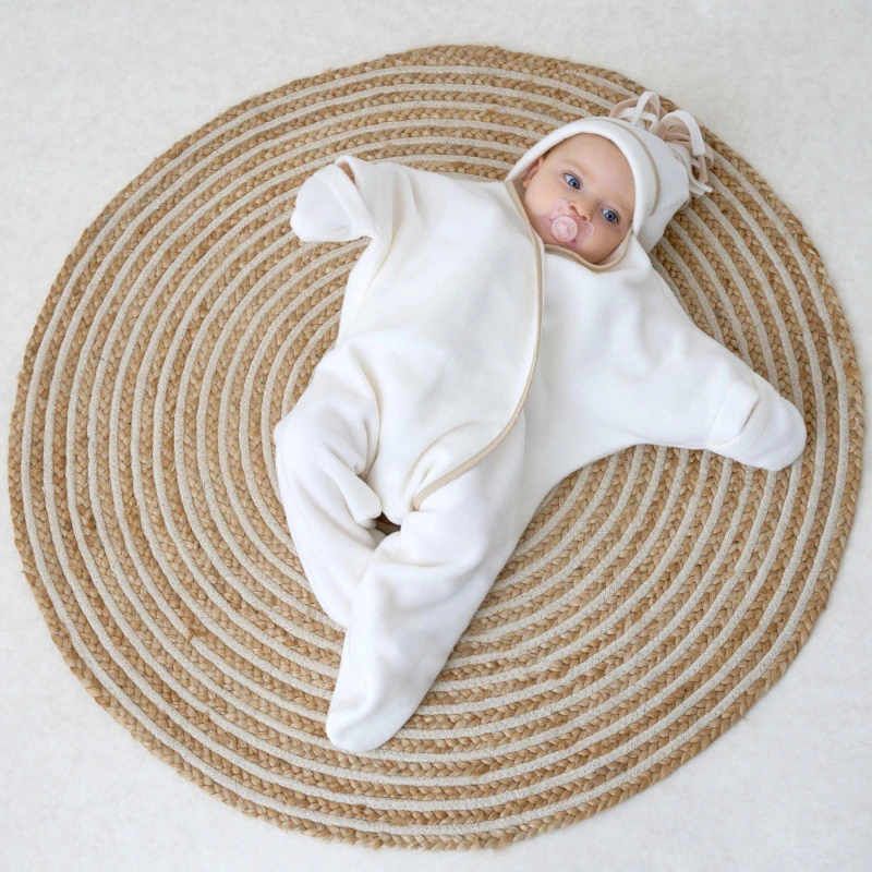 Image of Clair de Lune Clair De Lune Fleece Wrap Blanket - Cream