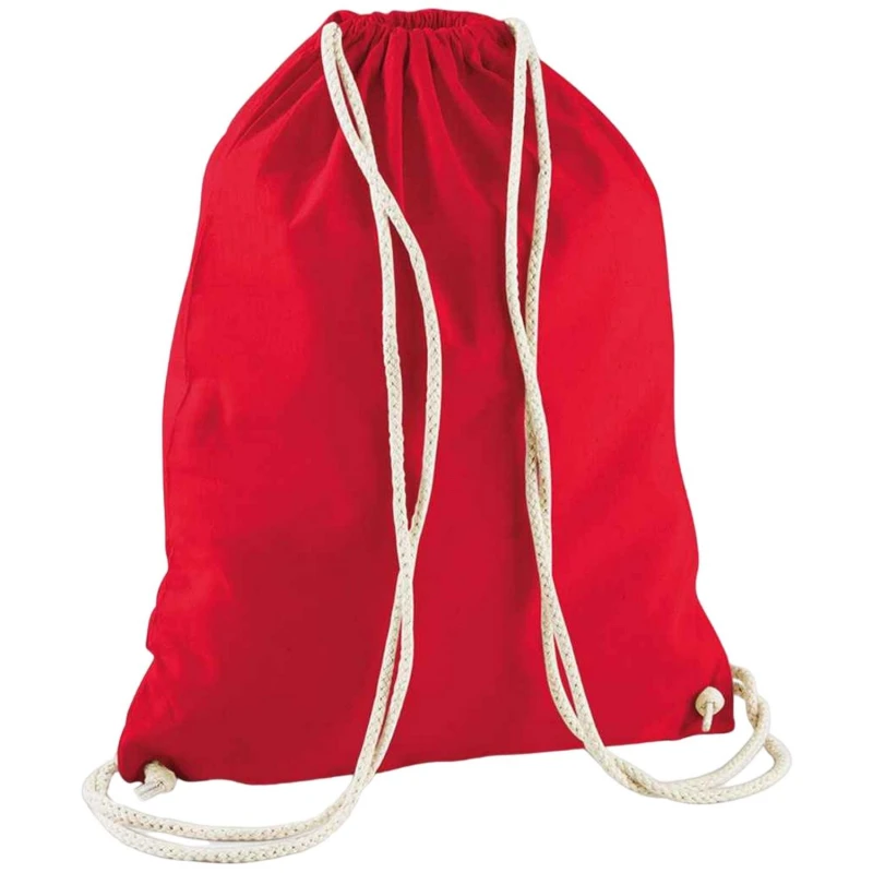 Image of Westford Mill Mens Cotton Drawstring Bag in Red Red Male