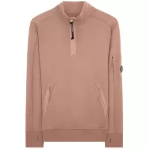 Image of CP COMPANY Lens Arm Quarter Zip Sweatshirt - Pink