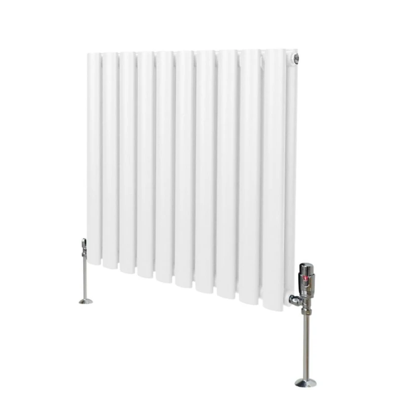 Image of MONSTER-SHOP Oval Column Radiator 600mm x 600mm & trv Chrome Valves Modern 5055986194163
