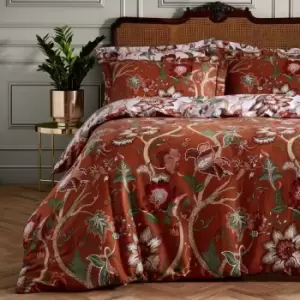 Image of Paoletti Botanist King Duvet Cover Set Cotton Russet
