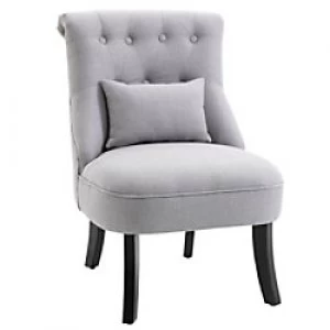 image of HOMCOM Sofa Chair Grey Linen, Sponge, Rubber Wood 833-727V70GY