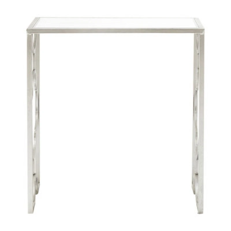 Image of Premier Housewares Set Of Two Merlin Leaf Side Tables Silver