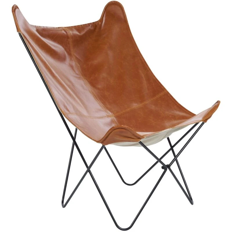 Image of Beliani Armchair Nybro Faux Leather Golden Brown