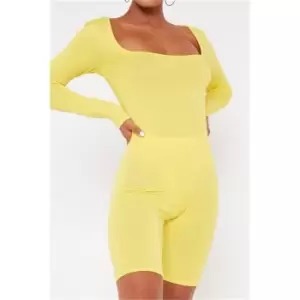 Image of I Saw It First Lemon Jersey Cycling Shorts - Yellow