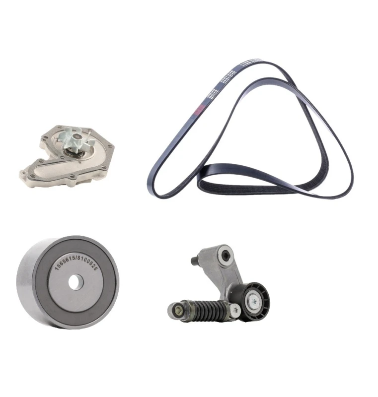 Image of RIDEX 4172P0086 Water Pump + V-Ribbed Belt Kit with water pump Water Pump + V-Ribbed Belt Kit (4172)