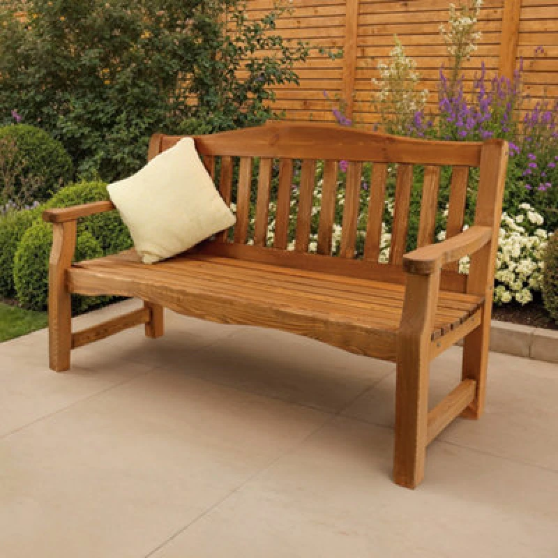 Image of Lara Bench 3 Seater Bench Zest Wooden Garden Bench