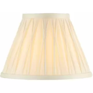 image of Loops - Tapered Cylinder Lamp Shade - Ivory Silk - 40W B22 - 8" Pleated Design