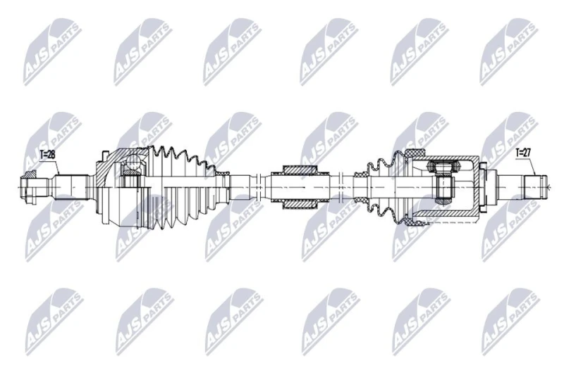 Image of NTY NPW-MS-106 Drive shaft Automatic Transmission, Front Axle Left Drive Shaft (13)