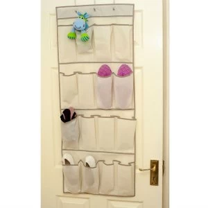 image of Russel 16-Pocket Over-Door Organiser - Cream