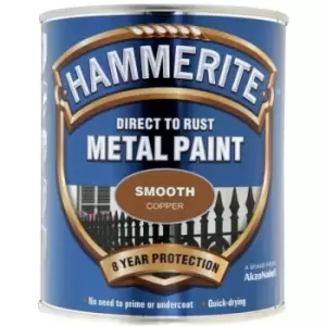 image of Smooth Direct To Rust Metal Paint - 250ml - Copper - Copper - Hammerite