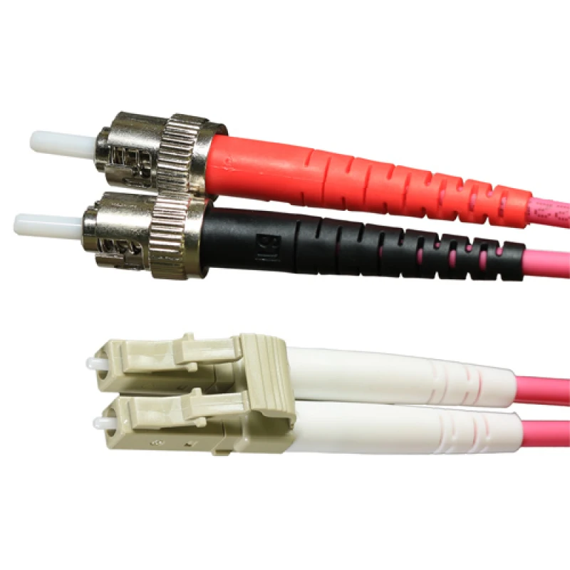 Image of Cablenet 3m OM4 50/125 LC-ST Duplex Erika Violet LSOH Fibre Patch Lead