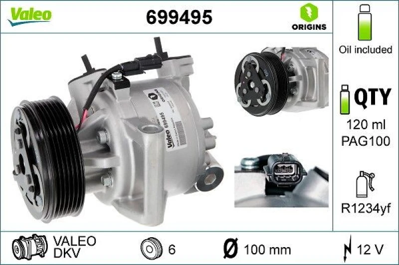 Image of Air conditioning compressor VALEO 699495