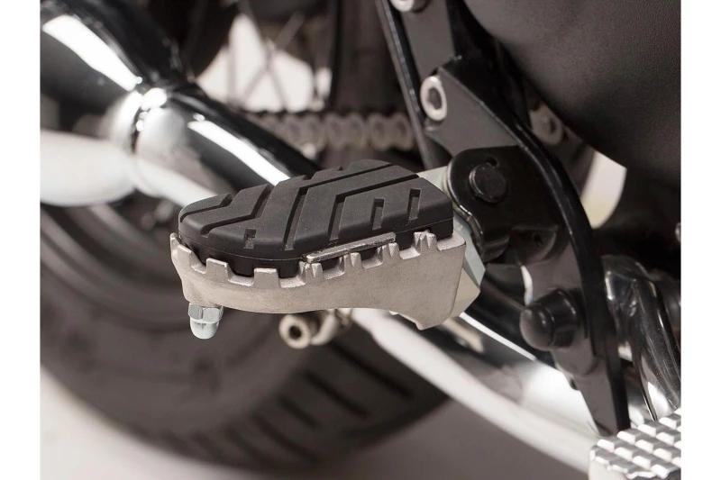 Image of SW-Motech ION footrest kit - Triumph Bonneville/T100 (04-16), Scrambler (05-)., black-silver
