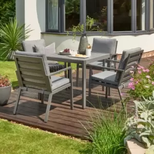 Image of Titchwell 4 Seater Grey Dining Set Dark Grey