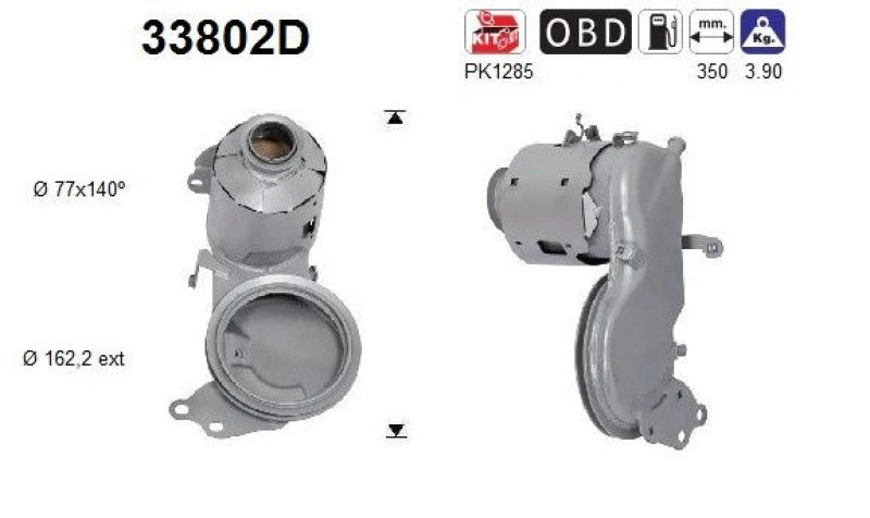 Image of AS Catalytic converter AS 33802D