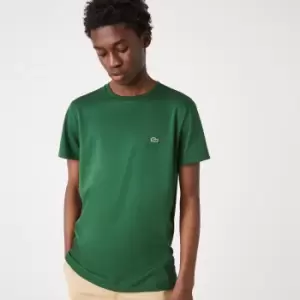 Image of Lacoste Mens Crew Neck Pima Cotton Jersey T-Shirt Size 6 - XL Green