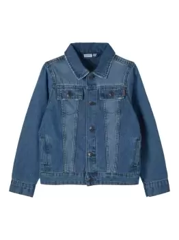 image of NAME IT Snap Button Denim Jacket Men Blue