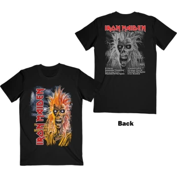 Image of Iron Maiden - First Album Track list V.3. Unisex Large T-Shirt - Black