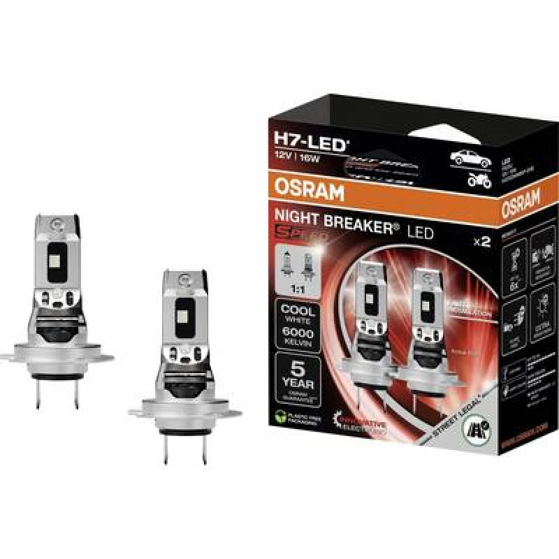 Image of Osram OSRAM 64210DWNBSP-2HB LED bulb Night Breaker LED H7 16 W 12 V 64210DWNBSP-2HB