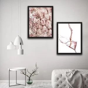 Image of Rose Set Multicolor Decorative Framed Painting (2 Pieces)